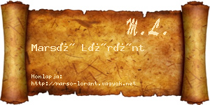 Marsó Lóránt névjegykártya