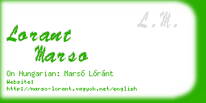 lorant marso business card